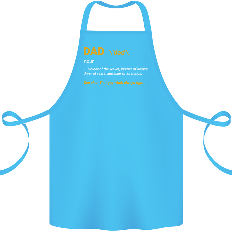 Dad Definition Funny Father's Day Cotton Apron 100% Organic Turquoise