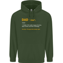 Dad Definition Funny Father's Day Mens 80% Cotton Hoodie Forest Green