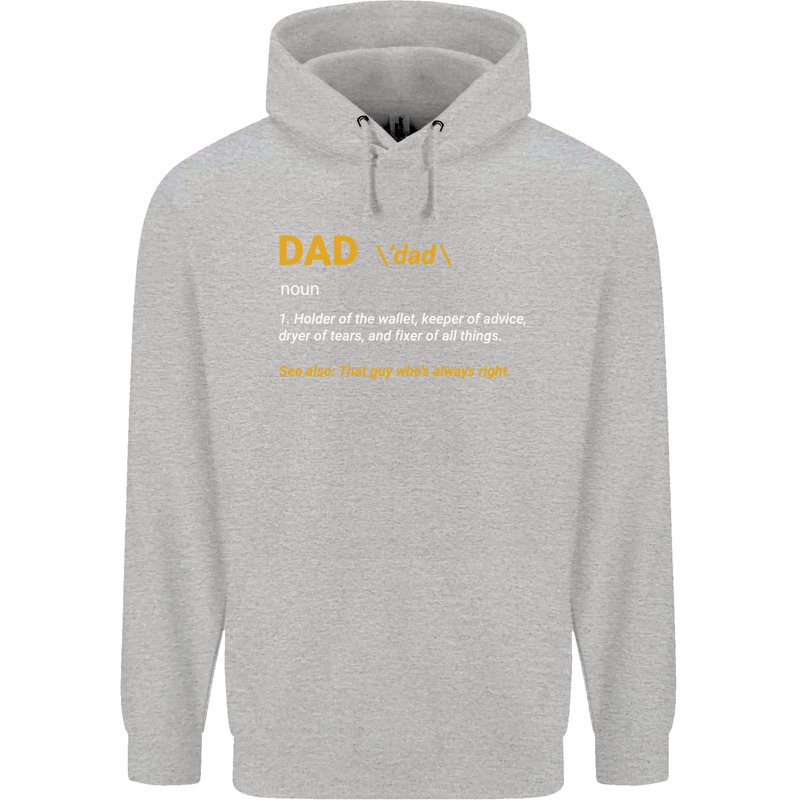 Dad Definition Funny Father's Day Mens 80% Cotton Hoodie White