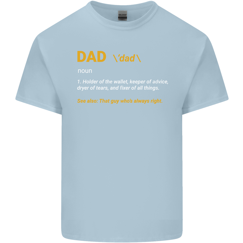 Dad Definition Funny Father's Day Mens Cotton T-Shirt Tee Top Light Blue