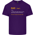 Dad Definition Funny Father's Day Mens Cotton T-Shirt Tee Top Purple