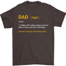 Dad Definition Funny Father's Day Mens T-Shirt Cotton Gildan Dark Chocolate