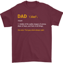 Dad Definition Funny Father's Day Mens T-Shirt Cotton Gildan Maroon