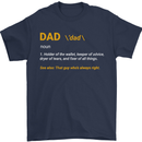 Dad Definition Funny Father's Day Mens T-Shirt Cotton Gildan Navy Blue