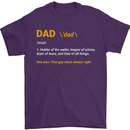 Dad Definition Funny Father's Day Mens T-Shirt Cotton Gildan Purple