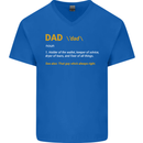 Dad Definition Funny Father's Day Mens V-Neck Cotton T-Shirt Royal Blue