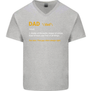 Dad Definition Funny Father's Day Mens V-Neck Cotton T-Shirt Sports Grey