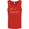 Dad Definition Funny Father's Day Mens Vest Tank Top Red