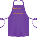 Dad Definition Funny Fathers Day Daddy Cotton Apron 100% Organic Purple