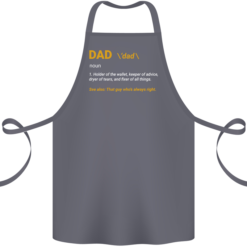 Dad Definition Funny Fathers Day Daddy Cotton Apron 100% Organic Steel