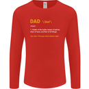 Dad Definition Funny Fathers Day Daddy Mens Long Sleeve T-Shirt Red