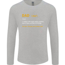 Dad Definition Funny Fathers Day Daddy Mens Long Sleeve T-Shirt Sports Grey