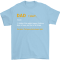 Dad Definition Funny Fathers Day Daddy Mens T-Shirt Cotton Gildan Light Blue