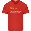 Dad Definition Funny Fathers Day Daddy Mens V-Neck Cotton T-Shirt Red