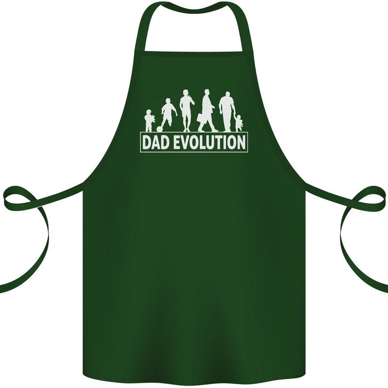 Dad Evolution Fathers Day Cotton Apron 100% Organic Forest Green