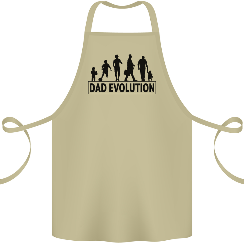 Dad Evolution Fathers Day Cotton Apron 100% Organic Khaki