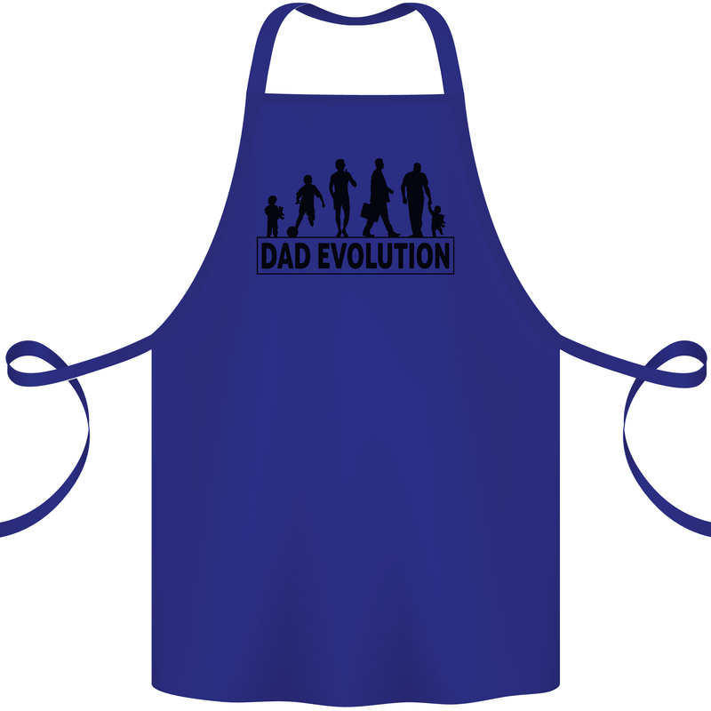 Dad Evolution Fathers Day Cotton Apron 100% Organic Royal Blue