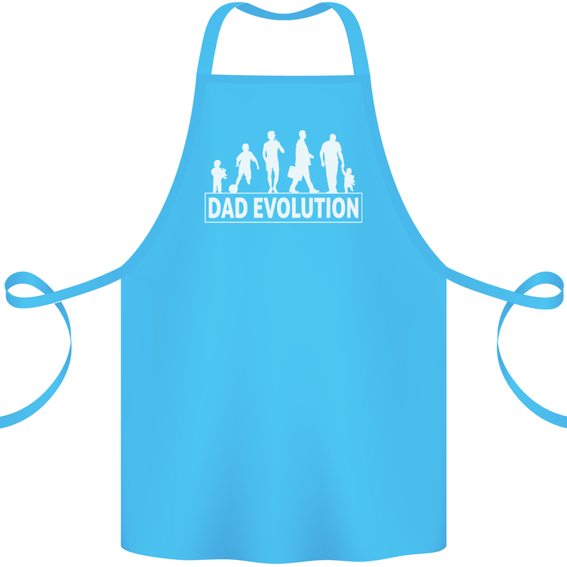Dad Evolution Fathers Day Cotton Apron 100% Organic Turquoise