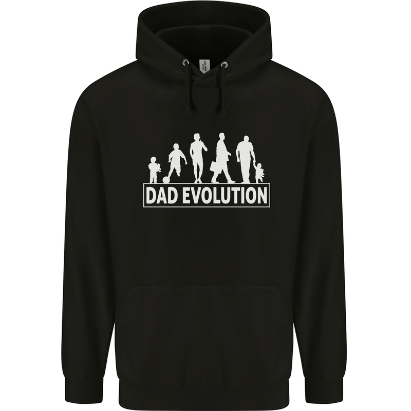 Dad Evolution Fathers Day Mens 80% Cotton Hoodie Black