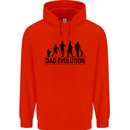 Dad Evolution Fathers Day Mens 80% Cotton Hoodie Bright Red