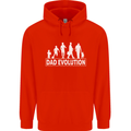 Dad Evolution Fathers Day Mens 80% Cotton Hoodie Bright Red