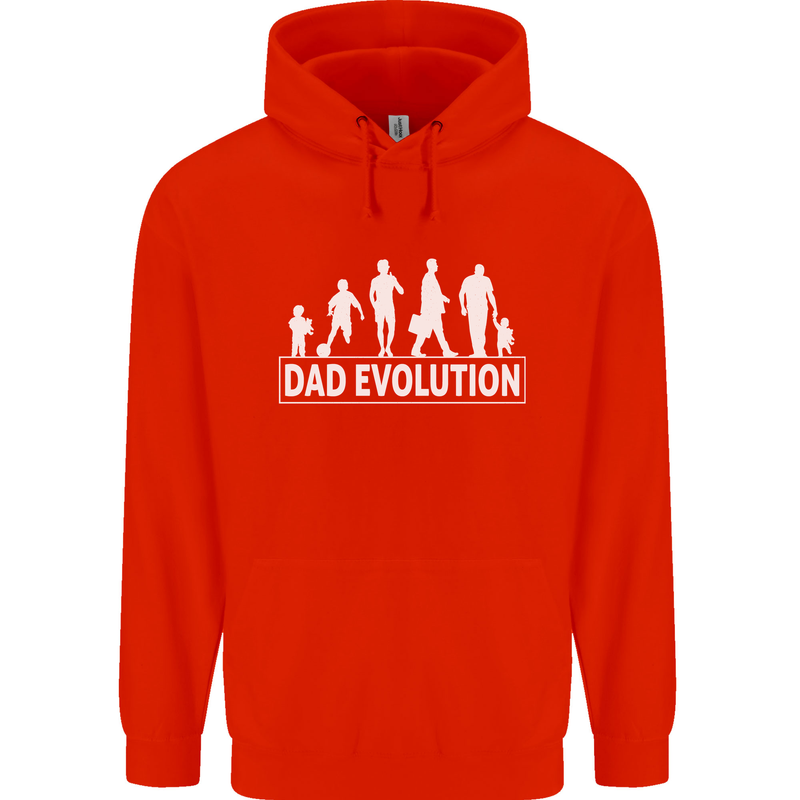 Dad Evolution Fathers Day Mens 80% Cotton Hoodie Bright Red