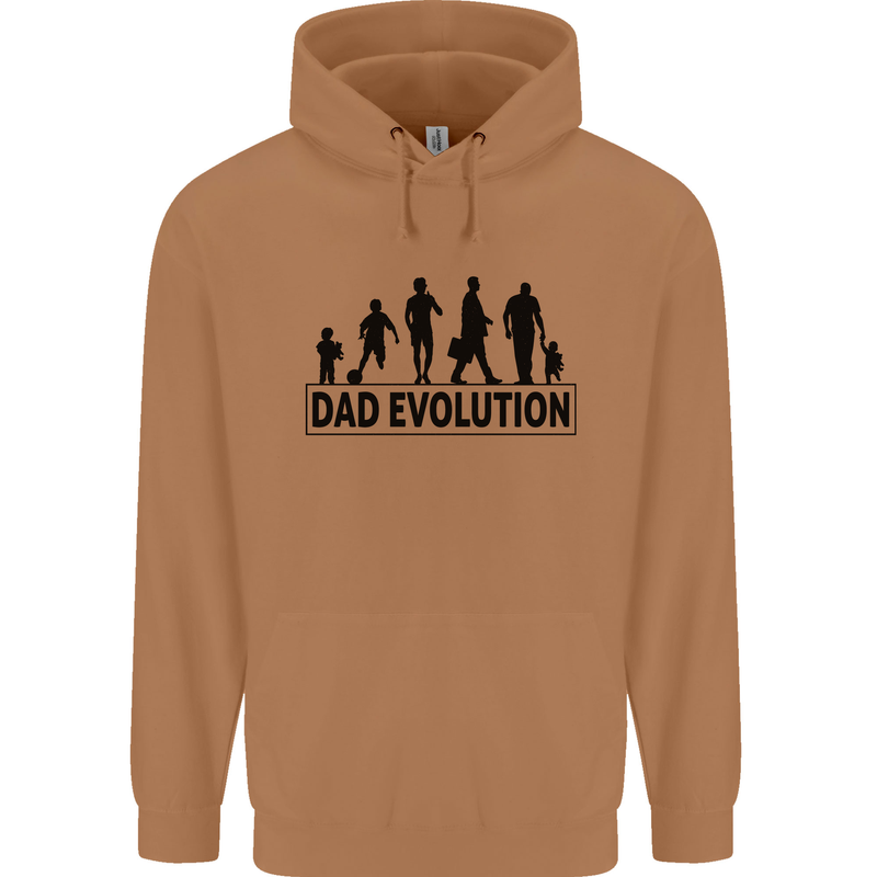Dad Evolution Fathers Day Mens 80% Cotton Hoodie Caramel Latte