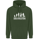 Dad Evolution Fathers Day Mens 80% Cotton Hoodie Forest Green