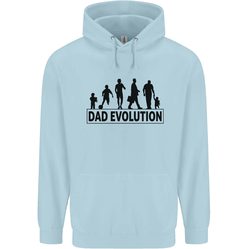 Dad Evolution Fathers Day Mens 80% Cotton Hoodie Light Blue