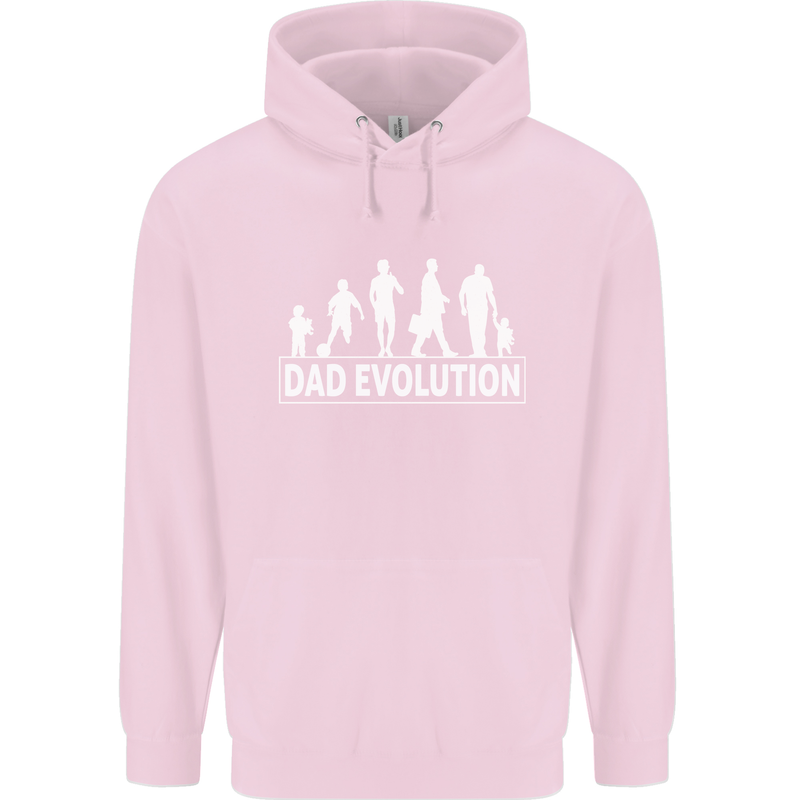 Dad Evolution Fathers Day Mens 80% Cotton Hoodie Light Pink