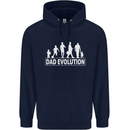 Dad Evolution Fathers Day Mens 80% Cotton Hoodie Navy Blue