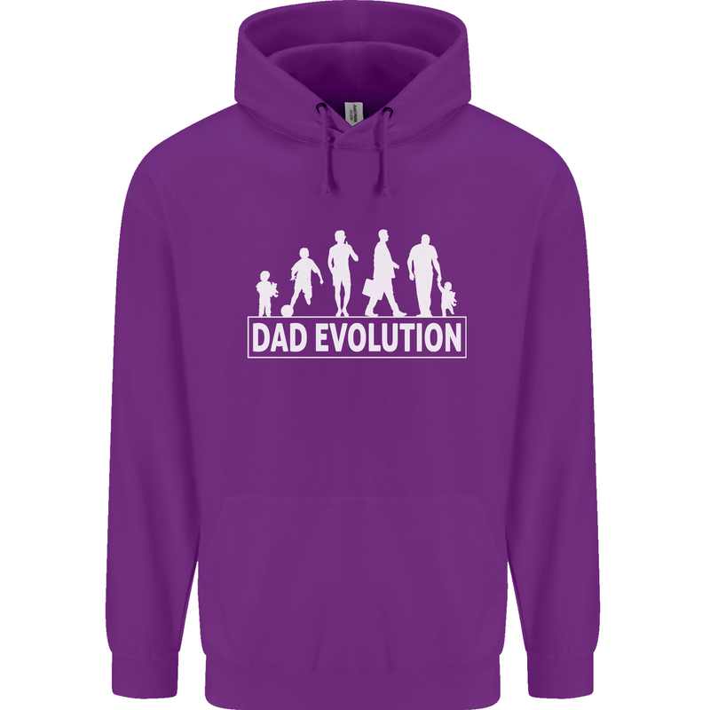 Dad Evolution Fathers Day Mens 80% Cotton Hoodie Purple