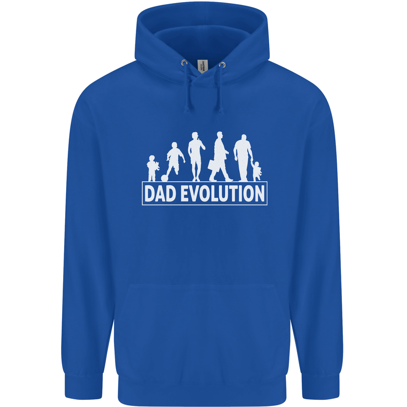 Dad Evolution Fathers Day Mens 80% Cotton Hoodie Royal Blue