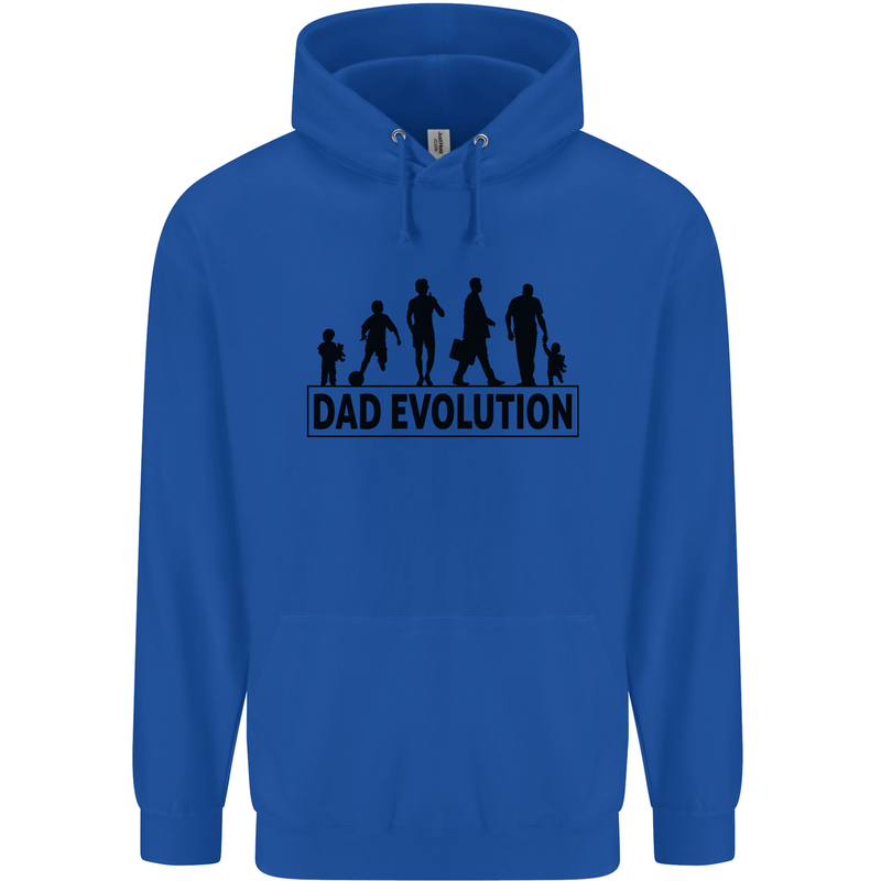 Dad Evolution Fathers Day Mens 80% Cotton Hoodie Royal Blue