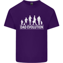 Dad Evolution Fathers Day Mens Cotton T-Shirt Tee Top Purple