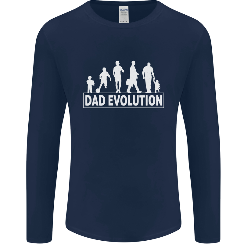 Dad Evolution Fathers Day Mens Long Sleeve T-Shirt Navy Blue
