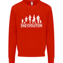 Dad Evolution Fathers Day Mens Sweatshirt Jumper Bright Red