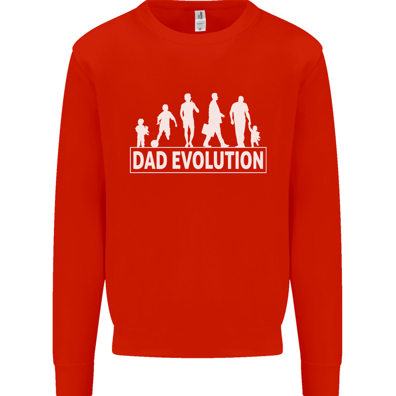 Dad Evolution Fathers Day Mens Sweatshirt Jumper Bright Red