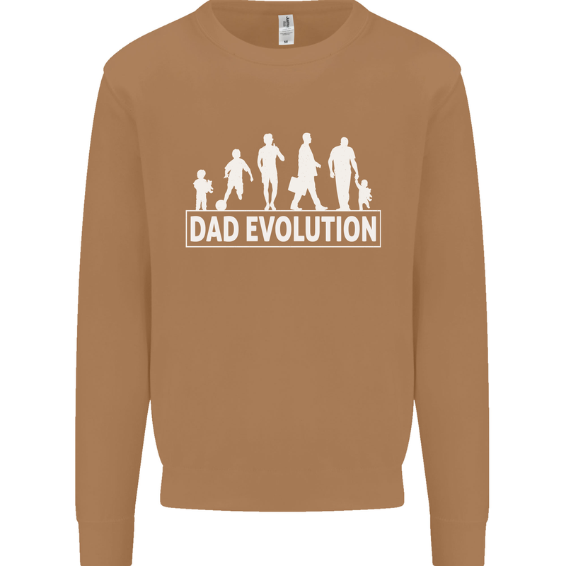 Dad Evolution Fathers Day Mens Sweatshirt Jumper Caramel Latte