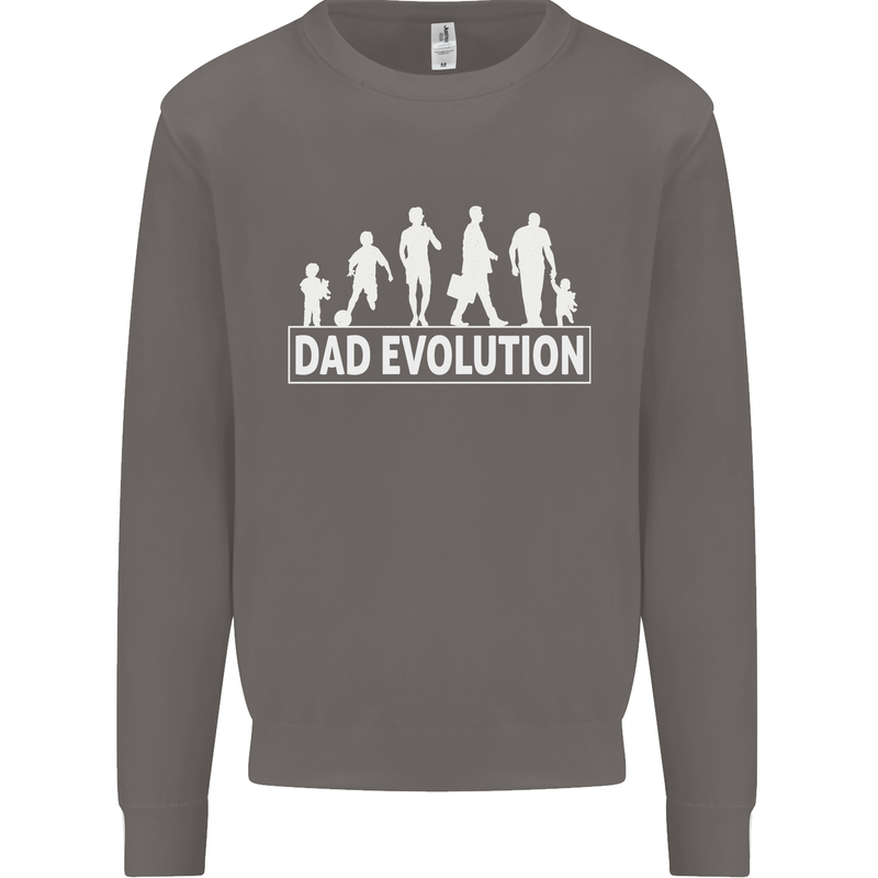 Dad Evolution Fathers Day Mens Sweatshirt Jumper Charcoal