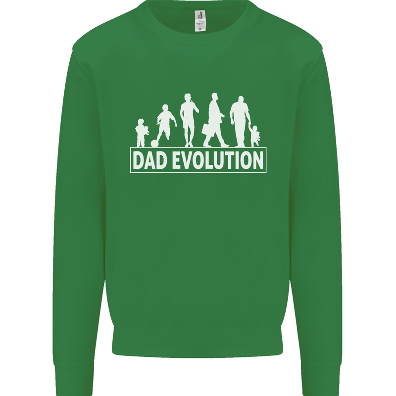 Dad Evolution Fathers Day Mens Sweatshirt Jumper Irish Green
