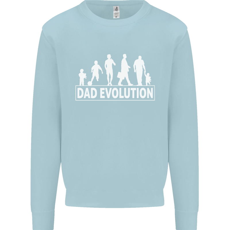 Dad Evolution Fathers Day Mens Sweatshirt Jumper Light Blue