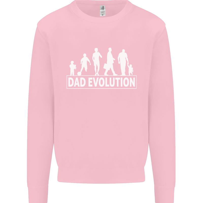 Dad Evolution Fathers Day Mens Sweatshirt Jumper Light Pink