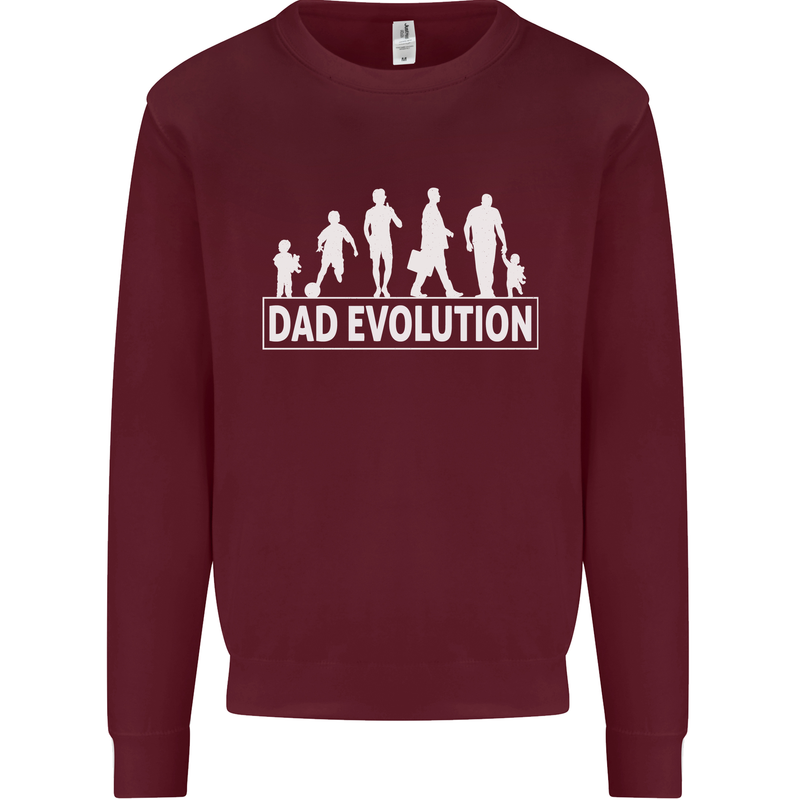 Dad Evolution Fathers Day Mens Sweatshirt Jumper Maroon