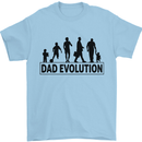 Dad Evolution Fathers Day Mens T-Shirt Cotton Gildan Light Blue