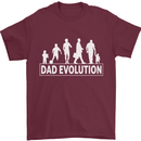 Dad Evolution Fathers Day Mens T-Shirt Cotton Gildan Maroon