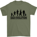 Dad Evolution Fathers Day Mens T-Shirt Cotton Gildan Military Green