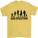Dad Evolution Fathers Day Mens T-Shirt Cotton Gildan Yellow