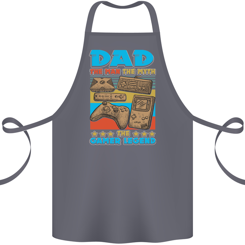 Dad Gamer Legend Fathers Day Gaming Funny Cotton Apron 100% Organic Steel