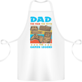 Dad Gamer Legend Fathers Day Gaming Funny Cotton Apron 100% Organic White